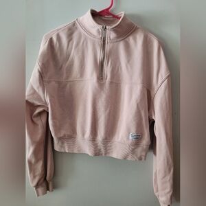 Cropped Half Zip Sweatshirt